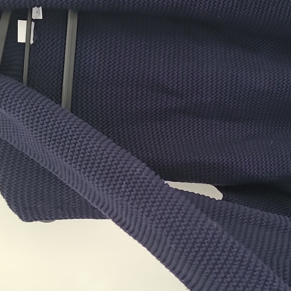 Gap Texture Shawl Collar Long Cardigan Knit Navy Sleeveless Medium - Picture 5 of 5